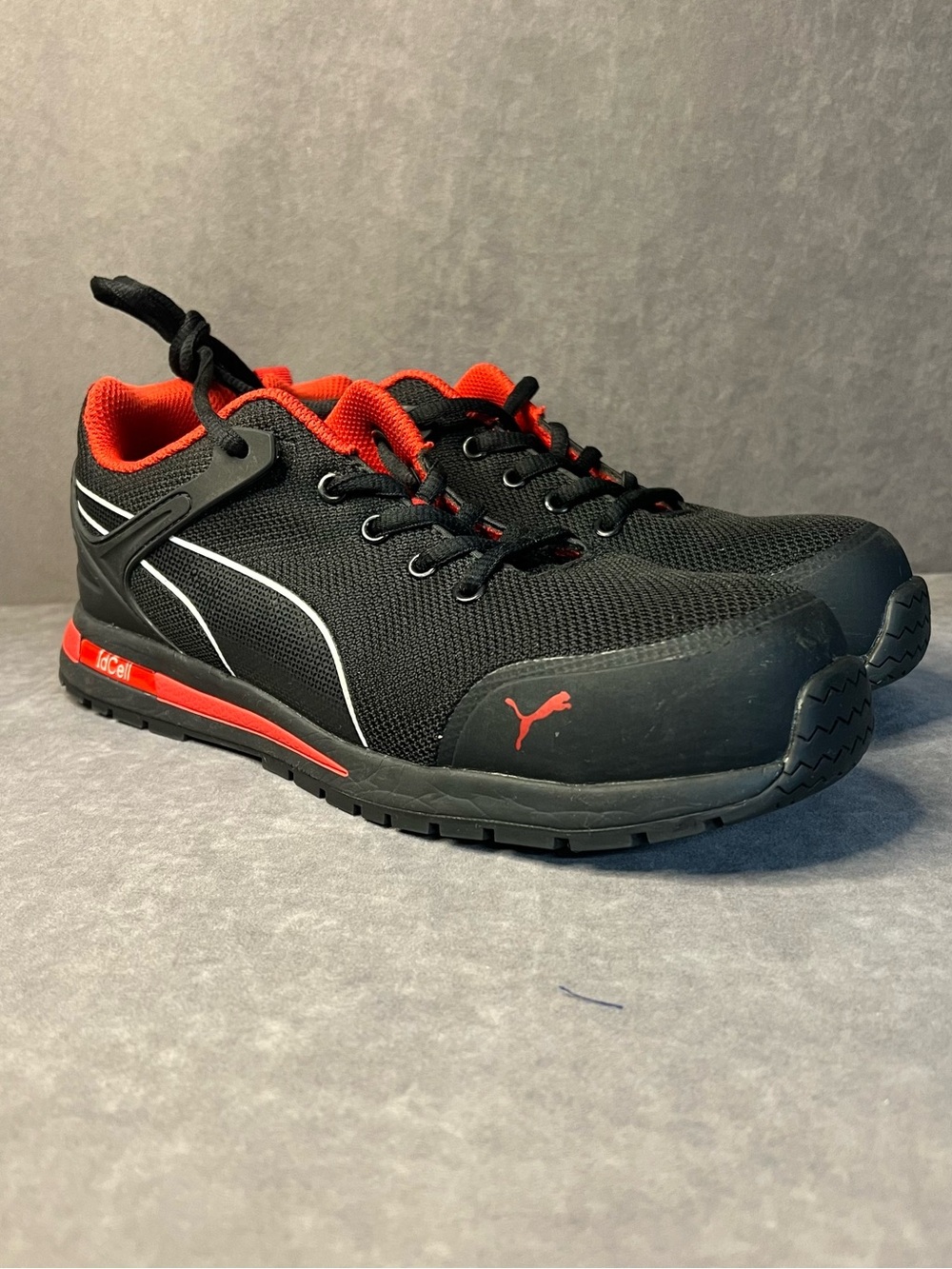 Puma Men’s Black Athletic Shoes with Red Trim work shoes steel toe